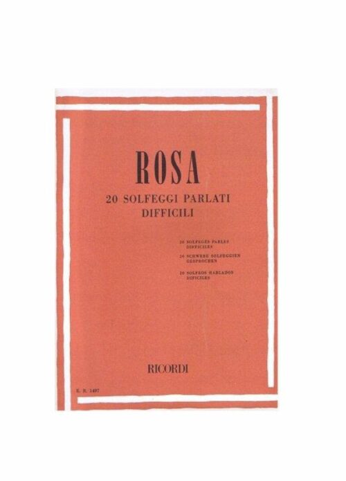 ROSA : 20 SOLFEGGI PARLATI DIFFICILI RICORDI ER1497