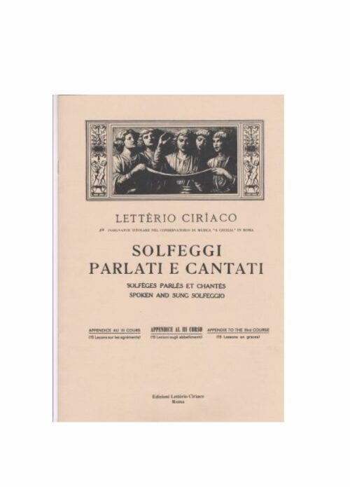 CIRIACO : SOLFEGGI APRLATI E CANTATI APPENDICE AL III CORSO 15 LEZIONI SUGLI ABBELLIMENTI  EDM14