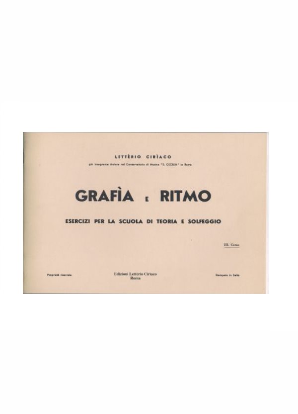 CIRIACO : GRAFIA E RITMO III CORSO EDM3