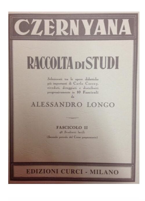 CZERNYANA RACCOLTA DI STUDI FASCICOLO II   CURCI EC2592