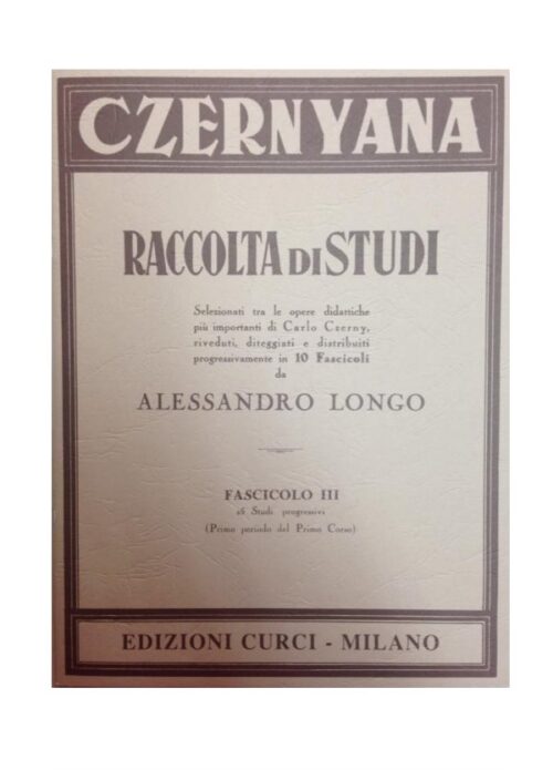 CZERNYANA RACCOLTA DI STUDI FASCICOLO III    CURCI EC259
