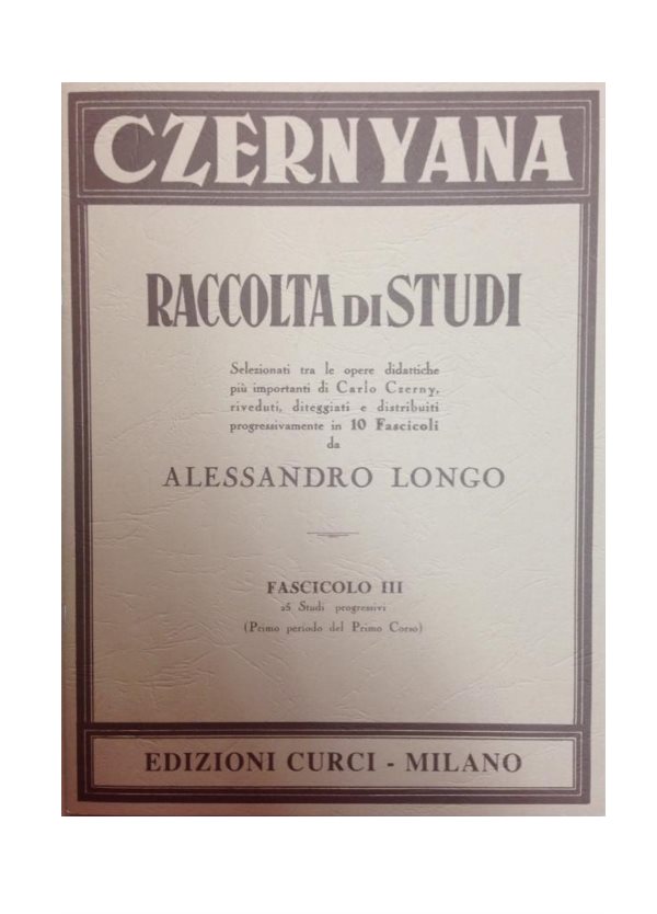CZERNYANA RACCOLTA DI STUDI FASCICOLO III CURCI EC259