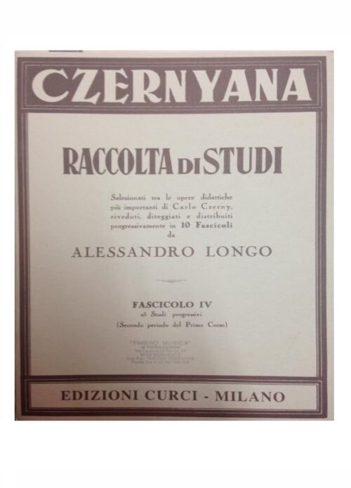 CZERNYANA RACCOLTA DI STUDI FASCICOLO IV   CURCI EC2594