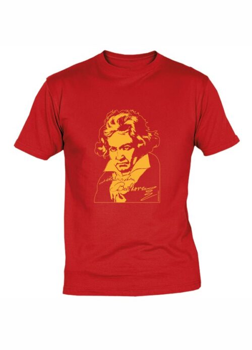 MAGLIETTA COMPOSITORI BEETHOVEN ROSSA TAGLIA M