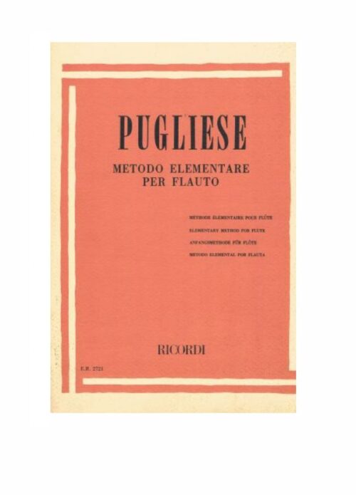 PUGLIESE : METODO ELEMENTARE PER FLAUTO RICORDI ER2721