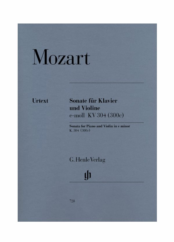 Mozart Sonata in Mi Minore K 304 per Violino e Piano Urtext Henle Verlag HV 728