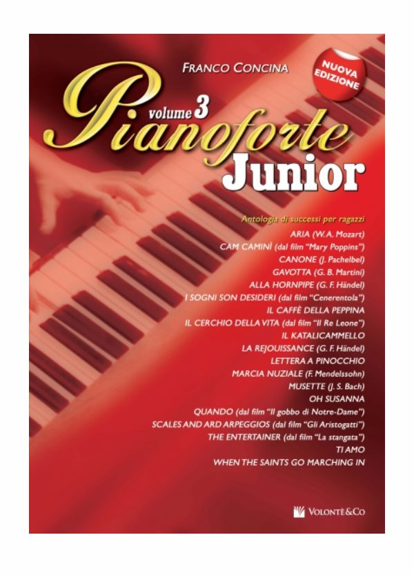 CONCINA : PIANOFORTE JUNIOR VOL.3 antologia di successi per ragazzi VOLONTE' MB420