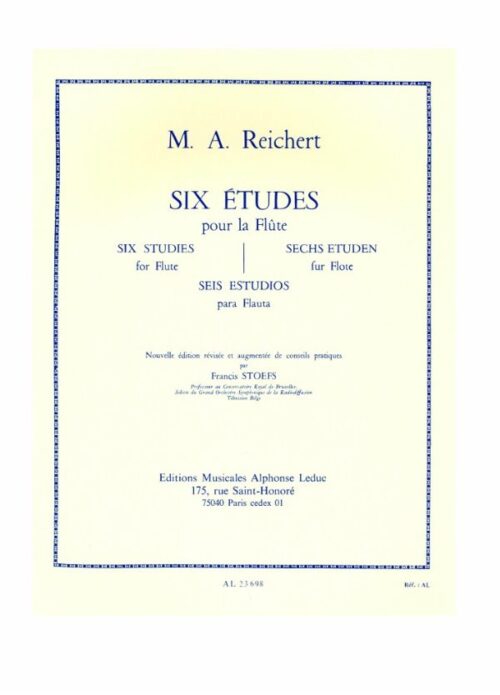REICHERT : SIX ETUDES per flauto  LEDUC AL23698