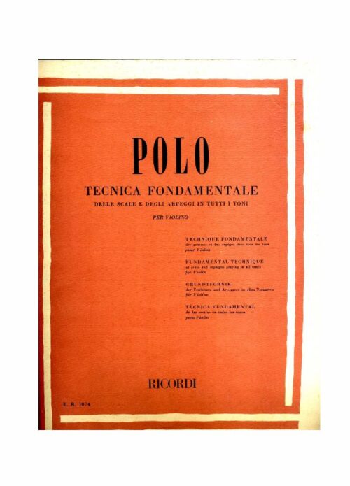 POLO : TECNICA FONDAMENTALE DELLE SCALE E DEGLI ARPEGGI per violino ER1074