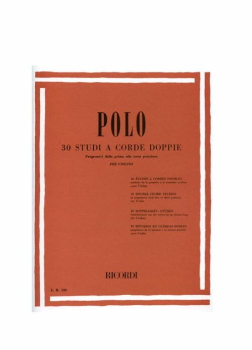 POLO : 30 STUDI A CORDE DOPPIE PER VIOLINO  RICORDI ER192