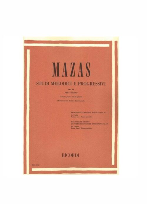 MAZAS : STUDI MELODICI E PROGRESSIVI OP.36 VOL.1 per violino   RICORDI ER2782