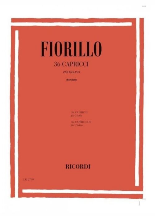 FIORILLO : 36 CAPRICCI PER VIOLINO  RICORDI ER 2799