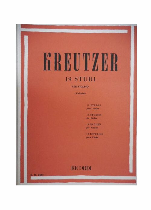 Kreutzer 19 Studi Per Violino Ed. Ricordi ER 2482