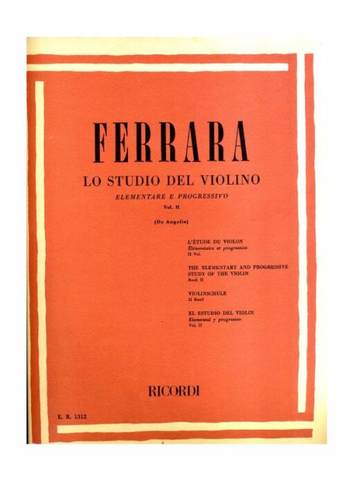 FERRARA : LO STUDIO DEL VIOLINO VOL. 3   RICORDI ER1313