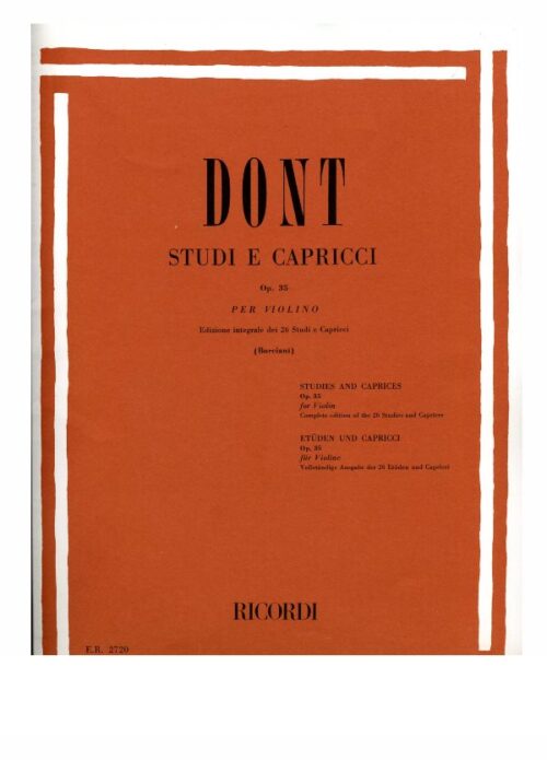 DONT : STUDI E CAPRICCI OP.35 PER VIOLINO   RICORDI ER2720