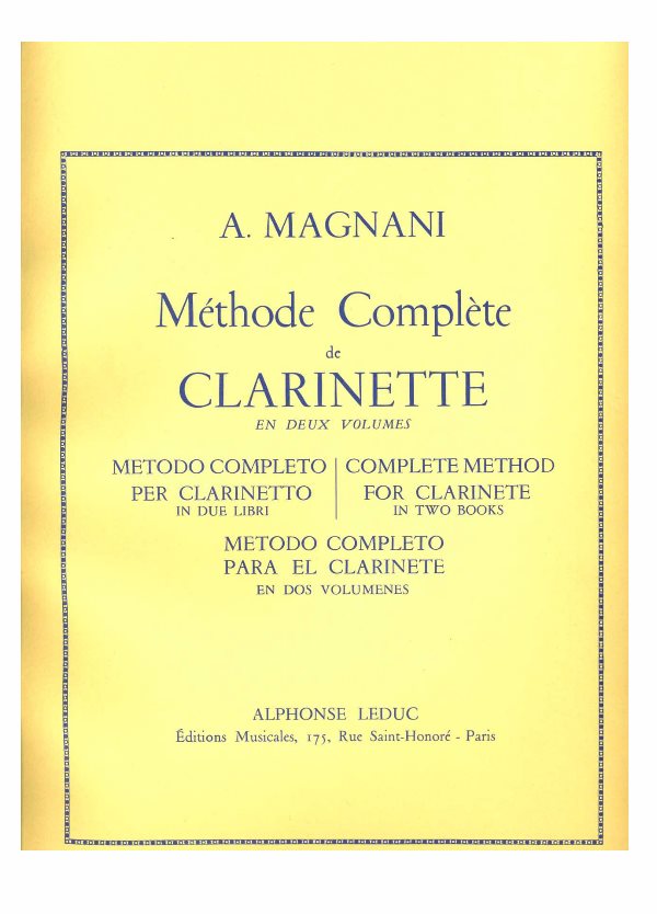 MAGNANI : METODO COMPLETO PER CLARINETTO LEDUC AL22783
