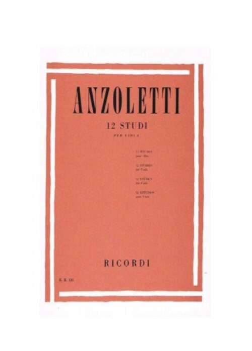 ANZOLETTI : 12 STUDI PER VIOLA    RICORDI ER121