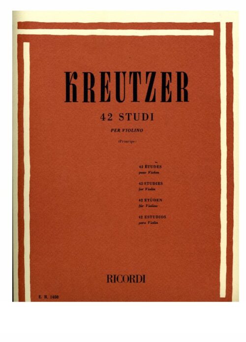 KREUTZER 42 STUDI PER VIOLINO TRASCRITTI PER VIOLA   RICORDI ER2819