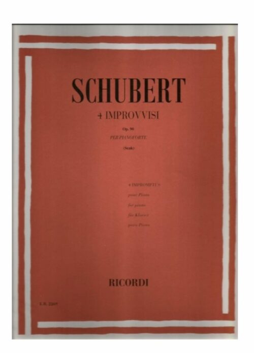 SCHUBERT: 4 IMPROVVISI OP. 90 per pianoforte  RICORDI ER2269