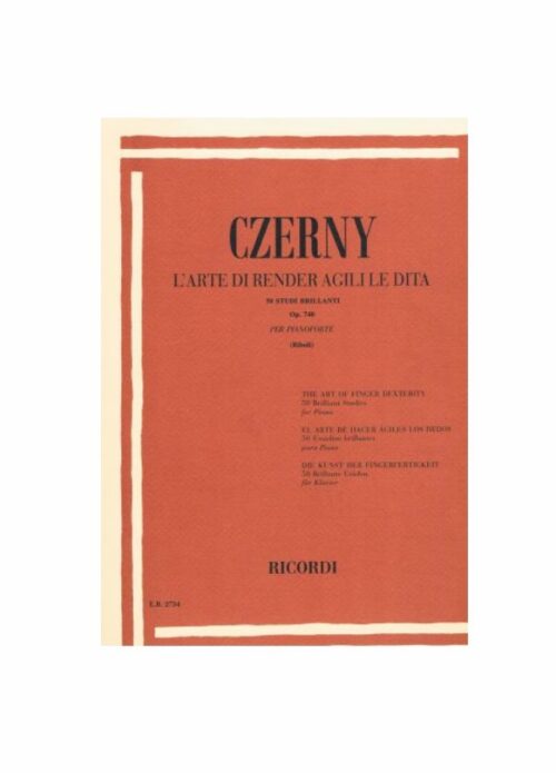 Czerny L'arte di render agili le dita 50 Studi brillanti op 740 Ed Ricordi Er2734