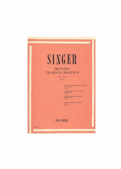 Singer Metodo teorico pratico per Oboe parte IV Ed. Ricordi ER967