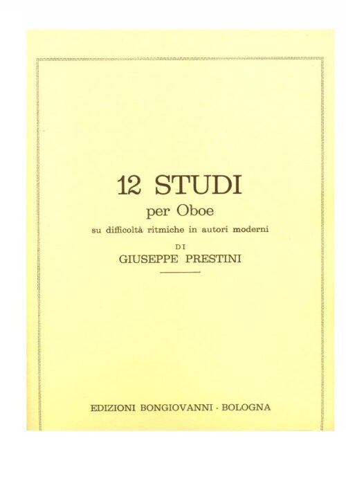 PRESTINI : 12 STUDI PER OBOE     ED. BONGIOVANNI