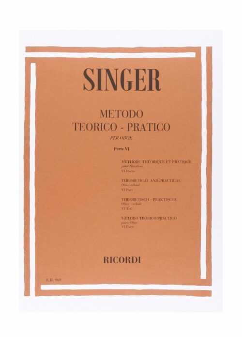 Singer Metodo teorico pratico per Oboe parte VI Ed. Ricordi Er969