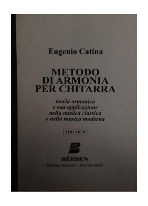CATINA : METODO DI ARMONIA PER CHITARRA VOLUME 2 BERBEN EB5522