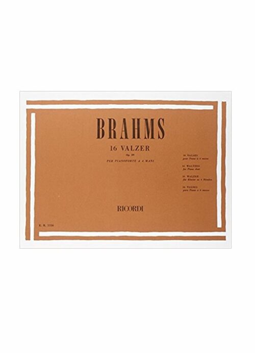 BRAHMS : 16 VALZER OP.39 pianoforte a 4 mani ER1156