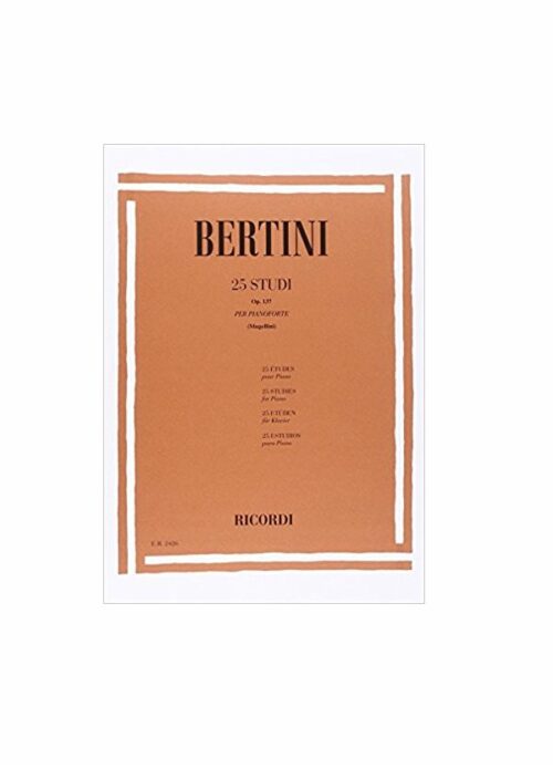 BERTINI : 25 STUDI OP.137 per pianoforte RICORDI ER2426