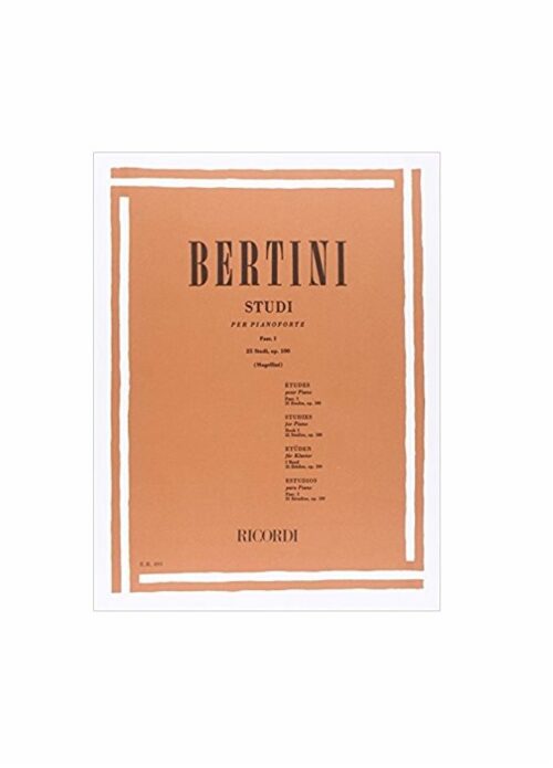 BERTINI : 25 STUDI OP.100 VOLUME 1 per pianoforte RICORDI ER493
