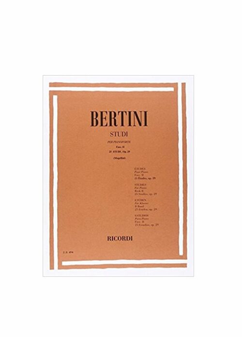BERTINI : 25 STUDI OP.29 VOLUME 2 per pianoforte RICORDI ER494