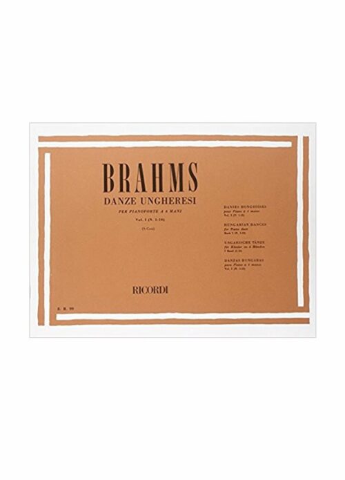 BRAHMS : DANZE UNGHERESI VOL 1 pianoforte a 4 mani RICORDI ER99