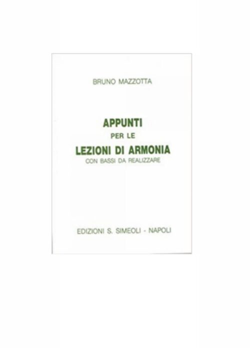 MAZZOTTA : APPUNTI PER LE LEZIONI DI ARMONIA ES1289