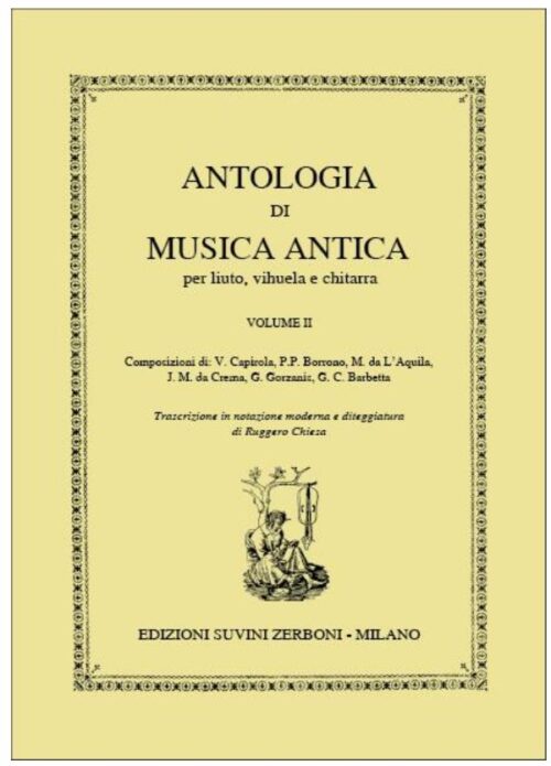 ANTOLOGIA DI MUSICA ANTICA VOLUME 2 per chitarra SUVINI ZERBONI
