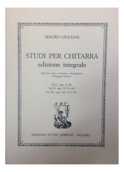 GIULIANI : STUDI PER CHITARRA VOLUME 1 OPP. 1 e 48 SUVINI ZERBONI