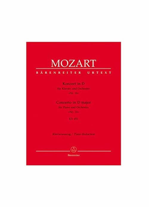 MOZART : CONCERTO IN RE MAGGIORE KV 451 per piano e orchestra BARENREITER BA5383A