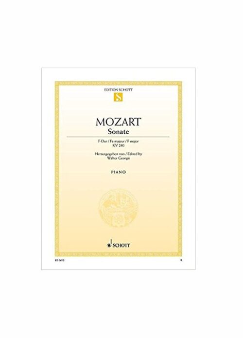 MOZART : SONATA IN FA maggiore KV 280 per pianoforte SCHOTT ED0613