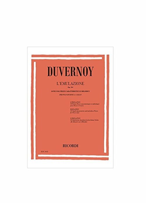 DUVERNOY : L'EMULAZIONE OP.314 per pianoforte a 4 mani RICORDI ER2415