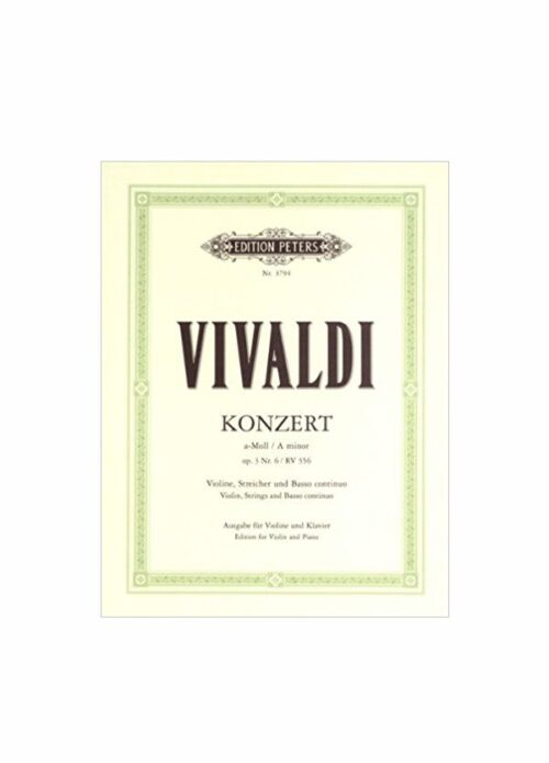 BACH : CONCERTO IN LA MINORE OP.3 N.6 per violino e piano PETERS P-3794