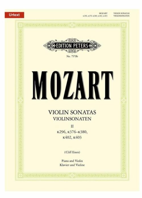 Mozart : sonate per violino volume 2 per violino e piano PETERS P-7579B