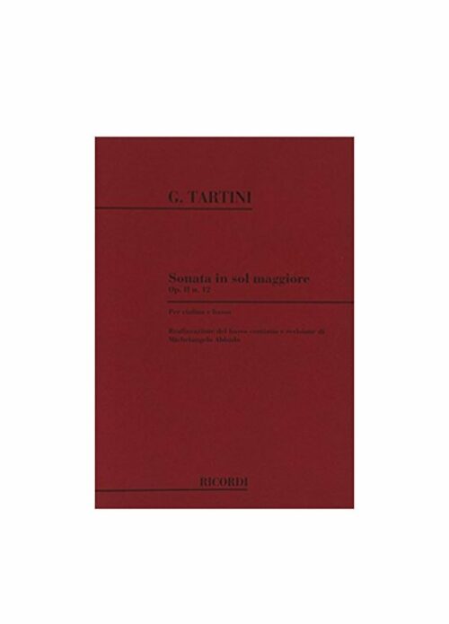 TARTINI : SONATA IN SOL MAGGIORE OP.II N.12 per violino e basso RICORDI 131692