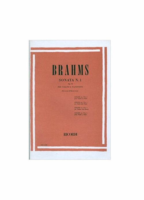 BRAHMS : SONATA N.1 OP.78 per violino e pianoforte RICORDI ER1444