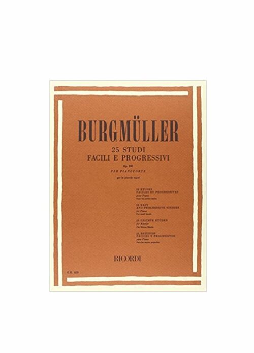 BURGMULLER 25 STUDI FACILI E PROGRESSIVI OP.100 per pianoforte RICORDI ER429