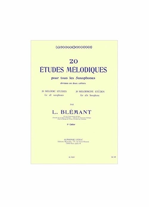 BLEMANT : 20 ETUDES MELODIQUES 1 VOLUME per sassofono  LEDUC AL15801
