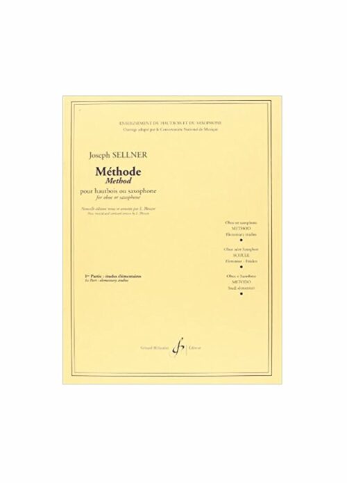 SELLNER  METODO PER OBOE O SAX VOLUME 1  BILLAUDOT C2212