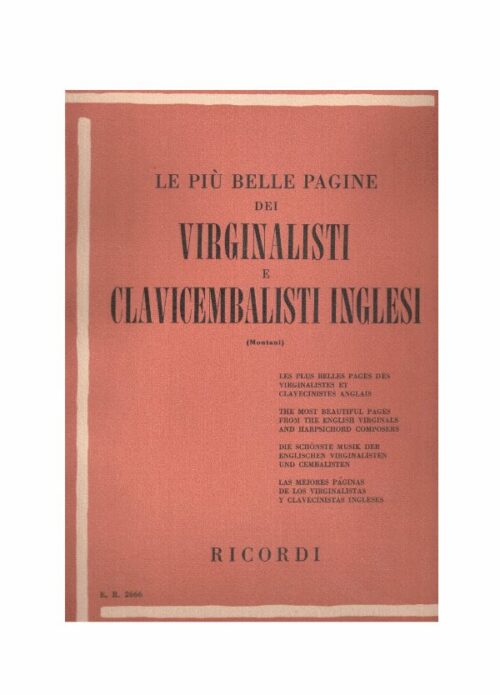 le più belle pagine dei virginalisti e clavicembalisti inglesi RICORDI ER2666