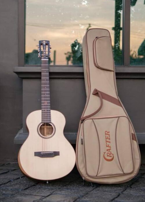 Crafter mino walnut chitarra acustica elettrificata scalatura ridotta