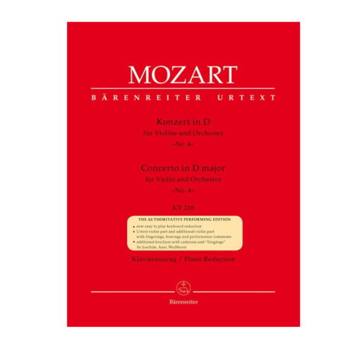 Mozart Violin Concerto No.4 in D major K.218 Ed. Barenreiter - Urtext
