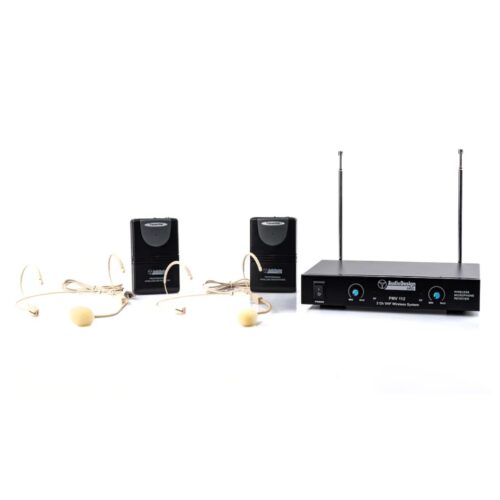DOPPIO RADIOMICROFONO HEADSET AUDIODESIGN PMV112BP VHF